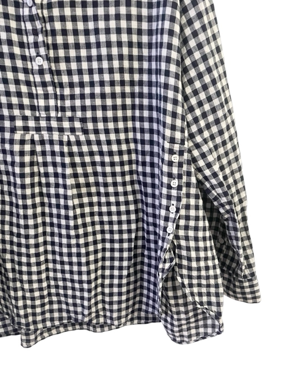 Madewell Gingham popover gauzy blouse 100% cotton women’s XXL casual summer boho - Picture 2 of 6